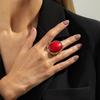 Simple Resin Oval Earrings Elegant Style Geometric Finger Ring New Year