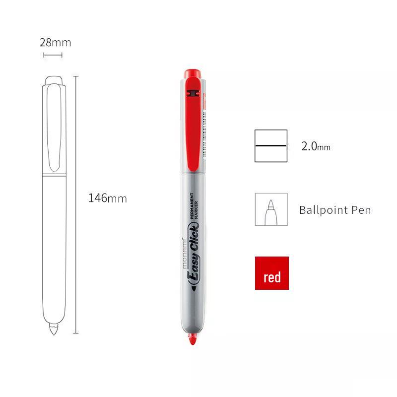 Monami Retractable 2mm Oil-Based Marker Pen for Study, Office, and Signature 5078.