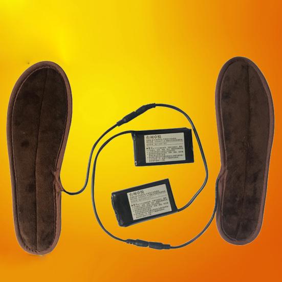 Unisex USB Elektrisk Drivna Plysch Värmande Uppvärmda Inläggssulor Fot Skor Värmare Kuddar