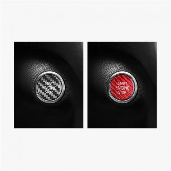 Real Carbon Fiber Car Engine Start Button Sticker Decor For Volvo XC40 19-25