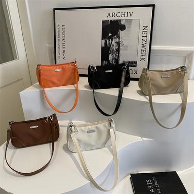 Temperament, Fashionable  Simple  Solid Color New Style of Winter Retro Commuter Handbag  Women's Single Shoulder Underarm Bag Trendy