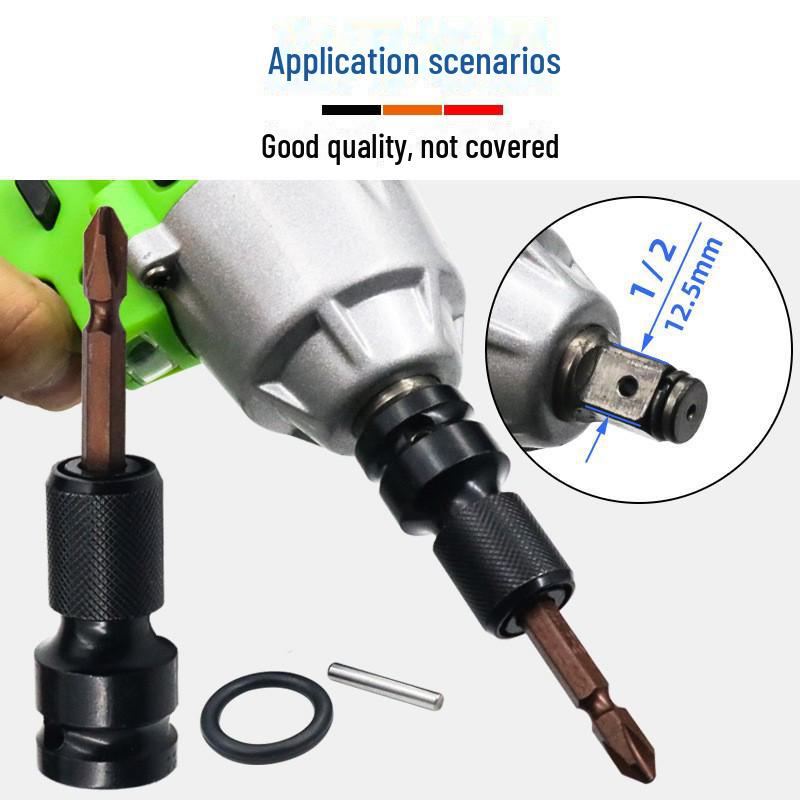 Electric Wrench Hex Adapter: 1/2 to 1/4 Conversion Sleeve