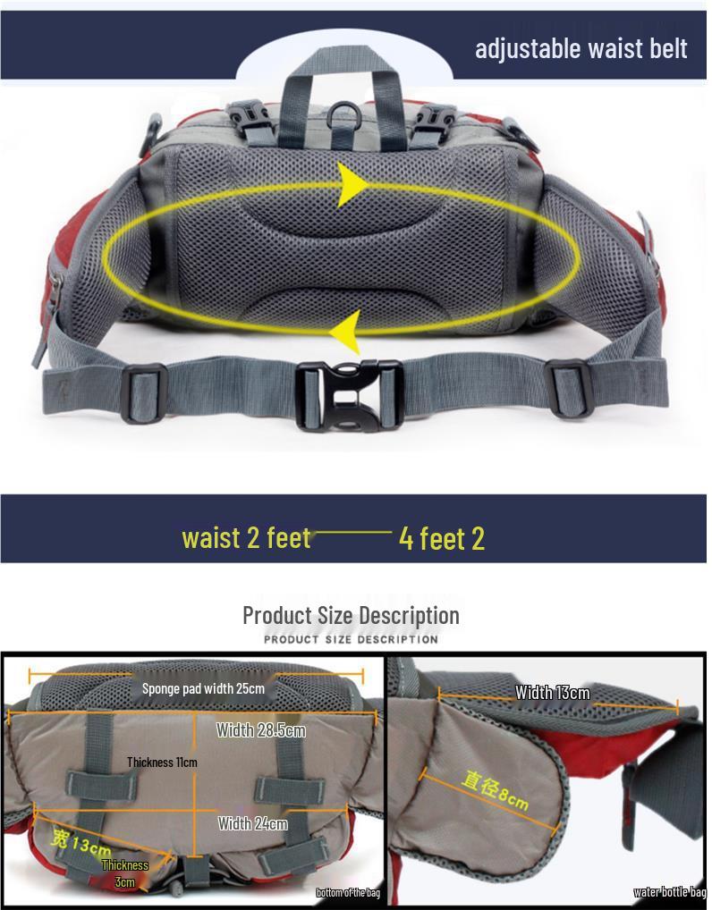 2025 Multifunctional Outdoor Waist Bag for Hiking, Climbing, and Cycling – Unisex Water Bottle Backpack
