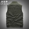 JEEP SPIRIT Men's Reversible Multi-Pocket Outdoor Fishing Vest