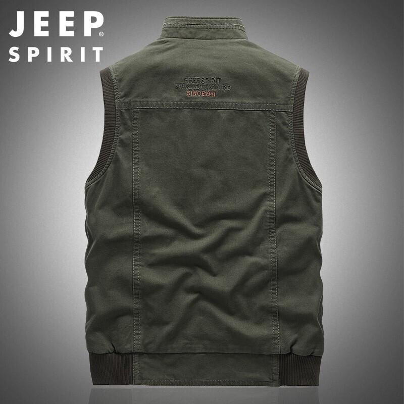 JEEP SPIRIT Men's Reversible Multi-Pocket Outdoor Fishing Vest