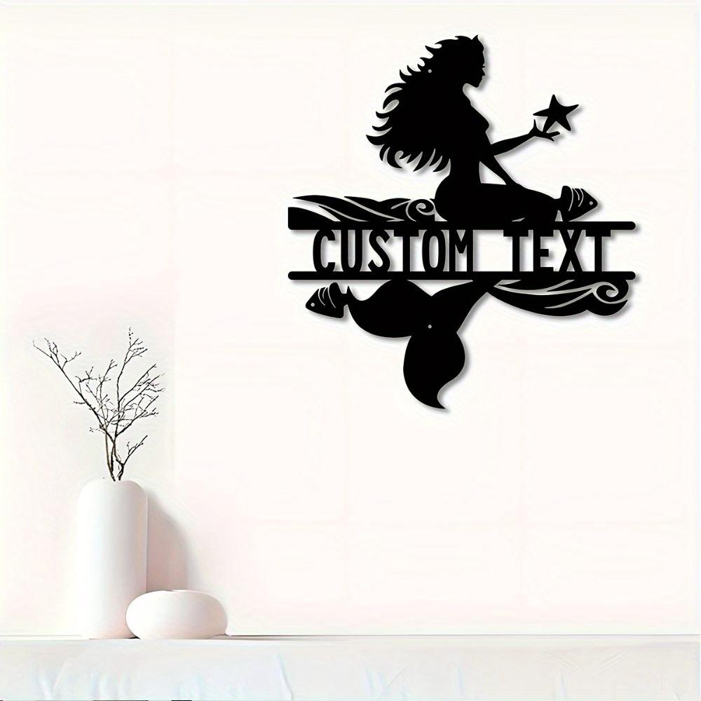 Personalized Siren Metal Wall Art, Custom Nameplate for Kitchen, Lounge, Office, Porch, Deck & Boho Home Decor