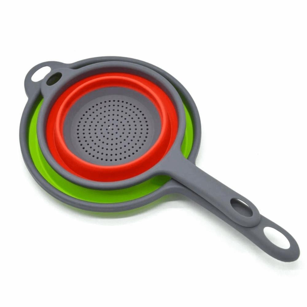 Collapsible Design Silicone Colander With Handle Kitchen Colander For Draining Fruit