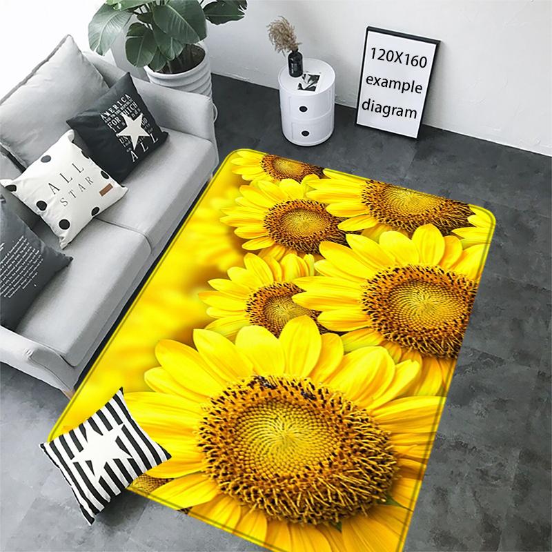 Door Mats Interior Foot Rug Sun Flower Welcome Floor Mat Rectangle Soft Hallway Carpet Kitchen Rugs Fluffy Home Decoration