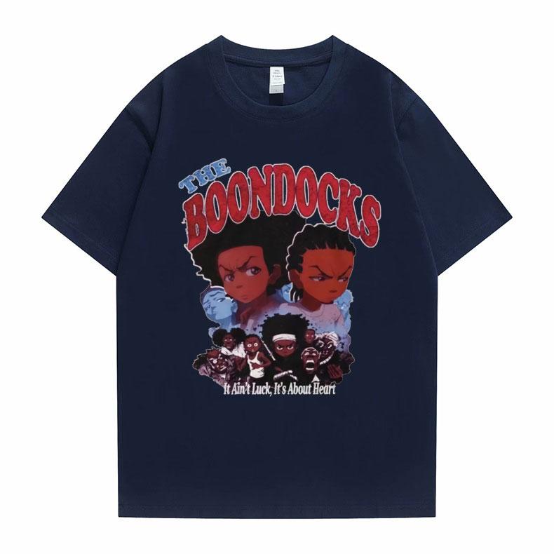 New The Boondocks Huey and Riley Print T-shirt Men Women Casual Fashion Tshirt Funny Man Cotton Tee Short Sleeve Hip Hop T Shirt