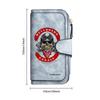 Vintage Biker Skull Print Leather Wallet Fashion Casual Multicard Long Purse 