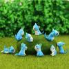9pcs Cheese Cat Mini Ornament Sets Moss Micro Landscape Succulent Decorative Figurines Cartoon Animals Desktop Cats Craft Gifts