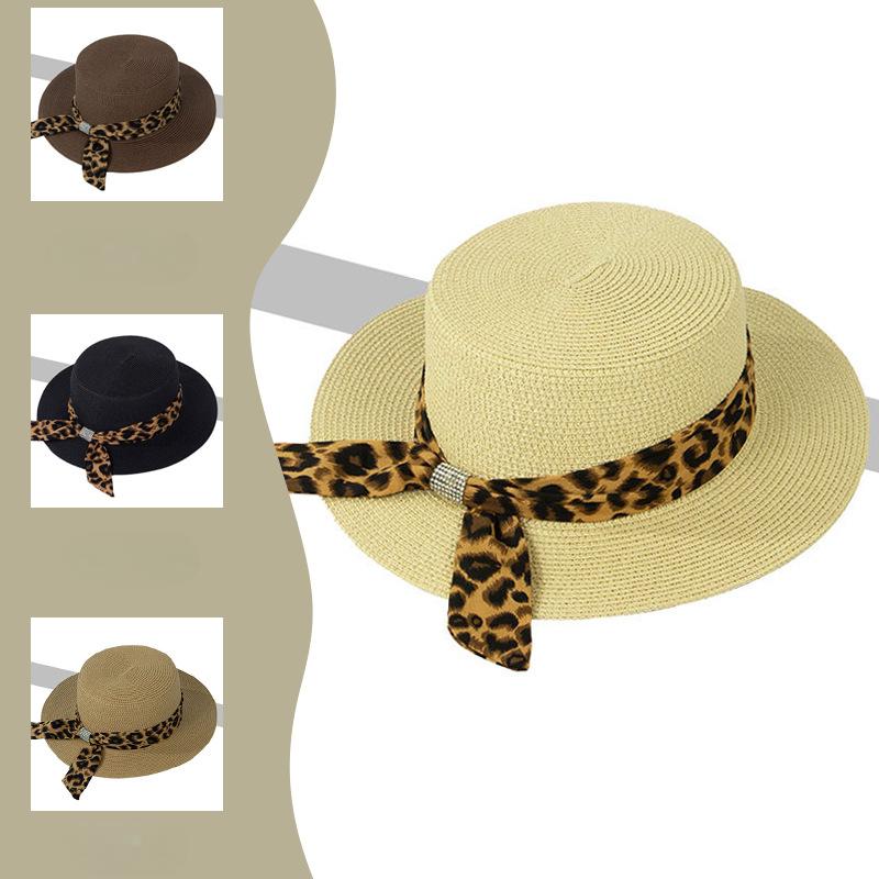 New Summer Women's Outdoor Sun Protection Beach Hat Fisherman Hat Big Brim Hat Beach Hat Leopard Print Hat Sun Hat