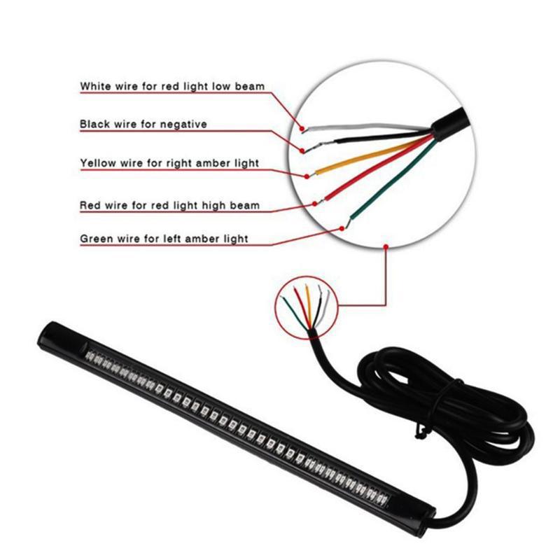 1Pc Motorcycle General Light Strip, Turn Signal Waterproof Motorcycle License Plate Cooking Tube Tail Light