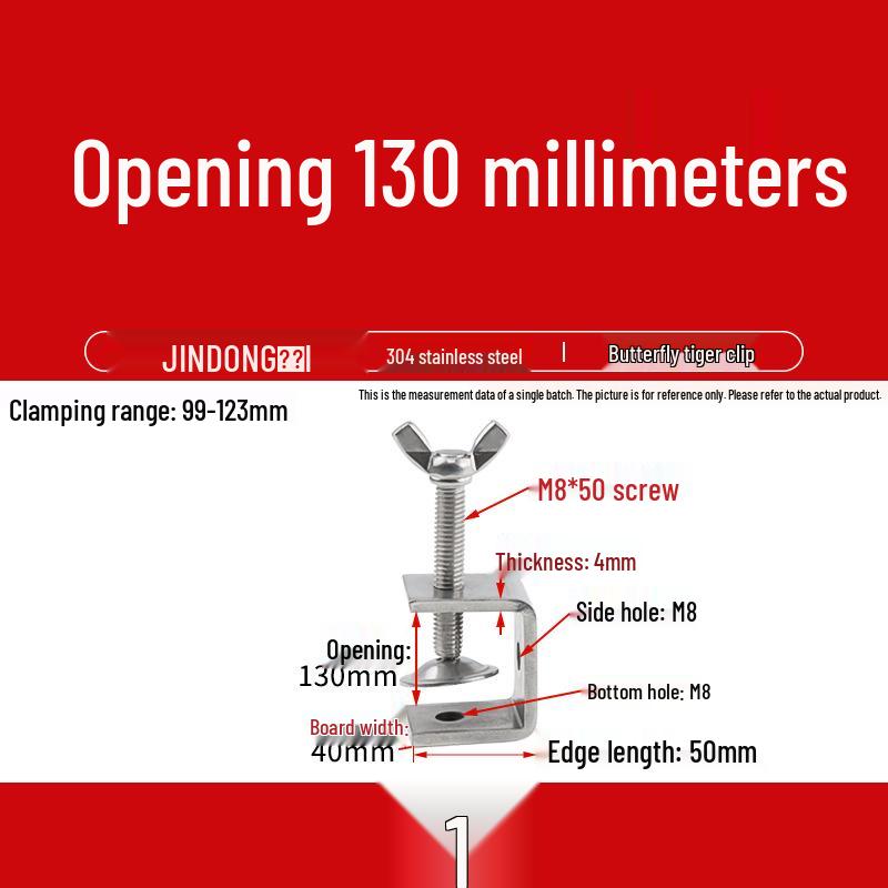 304 Stainless Steel U-Clip Pipe Fixture with Hand-Tightened Eyebolt