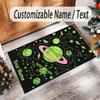 Cosmic Theme Crystal Velvet Floor Rug Personalized Custom Name Text Warm Carpet Home Decoration