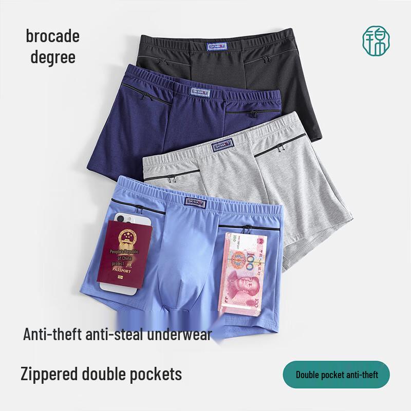 

Men s Anti-Theft Boxer Briefs with Zipper Pocket 2XL