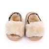 Baby Girls Spring and Winter Baby Shoes Cute Indoor Baby Fluffy Slippers Toddler Princess Breathable Simple Elastic Sandals