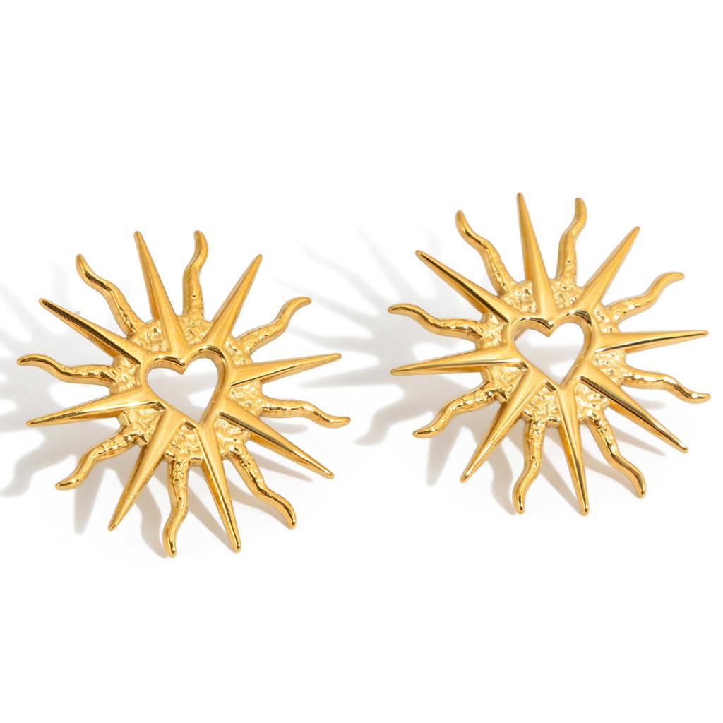Light luxury niche high-end love sun earrings earrings jewelry