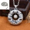 Vintage U-Shaped Copper Pendant Necklace Women Men Long Chain With Pearl Steel Or Braided Rope Option