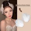 Ballet Style Feather Hair Clips Feather Side Hair Clips Gift Faux Pearl Hair Clips