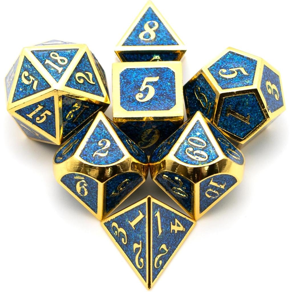 DND Tärningsset, Dungeons and Dragons Tärningar för D&D Tärningar med D20 Metalltärningsset eller RPG Rollspel MTG Bordsspel, Shadowrun Pathfinder