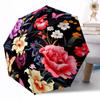 Tropical Fruit And Flowers Compact Travel Automatic Umbrella Retractable Design with 8-Rib Durability Sturdy Construction All-Season Travel