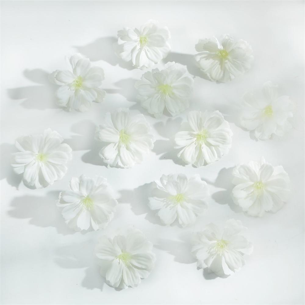 

30/50 шт. Искусственные головки цветов гортензии Искусственный цветок розы Украшение для дома и комнаты DIY Подарочные аксессуары Венок Свадебный декор 30Pcs белый