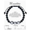 New Natural Stone Amethysts Bracelet with Card 8mm Pink Quartz Fluorite Beads Bracelet Adjustable for Women Men Couple