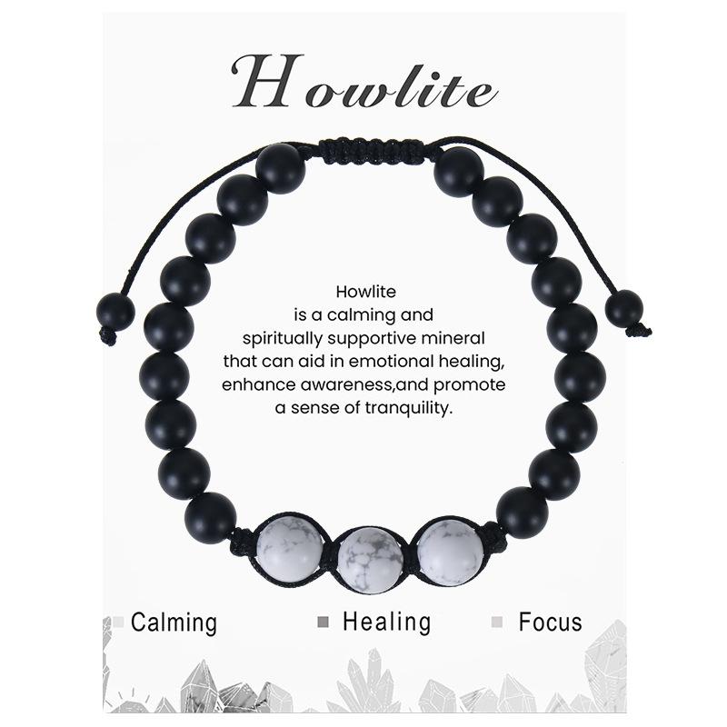New Natural Stone Amethysts Bracelet with Card 8mm Pink Quartz Fluorite Beads Bracelet Adjustable for Women Men Couple