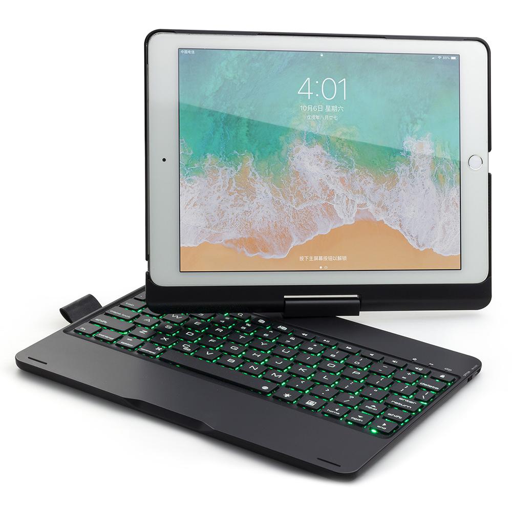 

Клавіатура з підсвічуванням для iPad 9,7 дюйма (2018 р)/(2017 р)/iPad Pro 9,7 дюйма (2016 р)/iPad Air 2/Air (2013) Корпус планшета Black