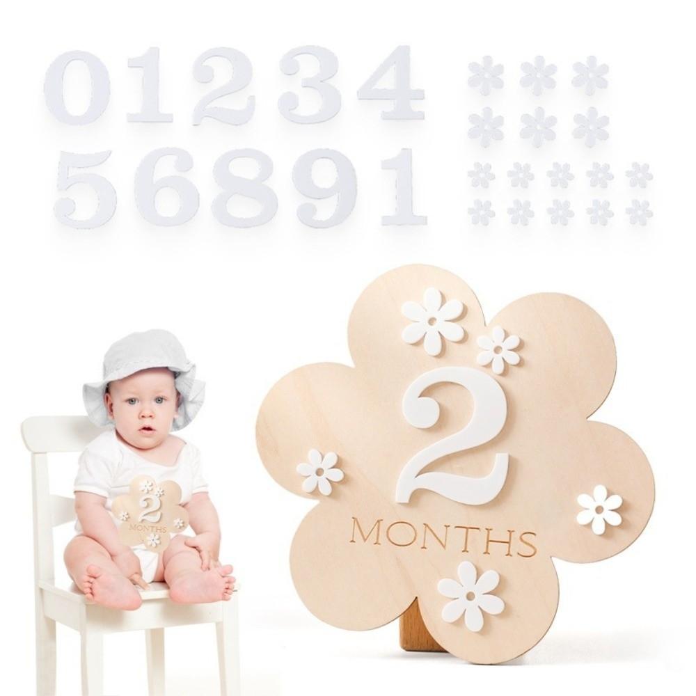 Wooden Newborn Growth Commemorative Card Infant Birth Month Recording Card  Photography Accessories