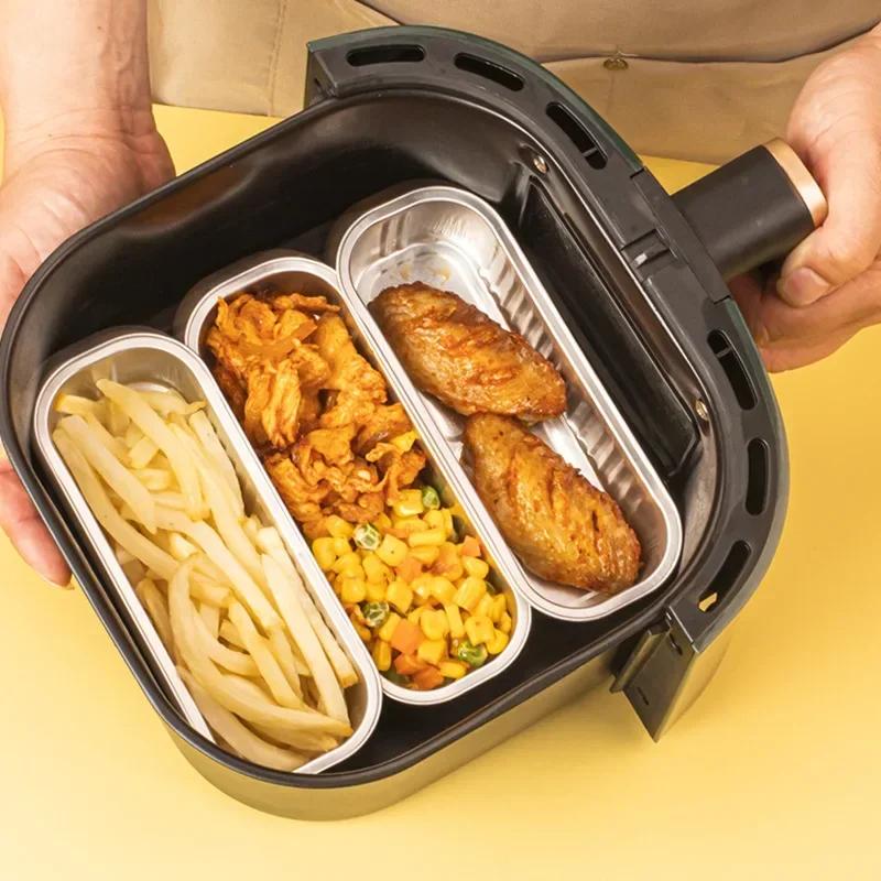 10pcs Reusable Aluminum Foil Tin Cup Pudding Cake Mold Air Fryer Tinfoil Box Small Baking Tray Tinfoil Cups Baking Pastry Tools