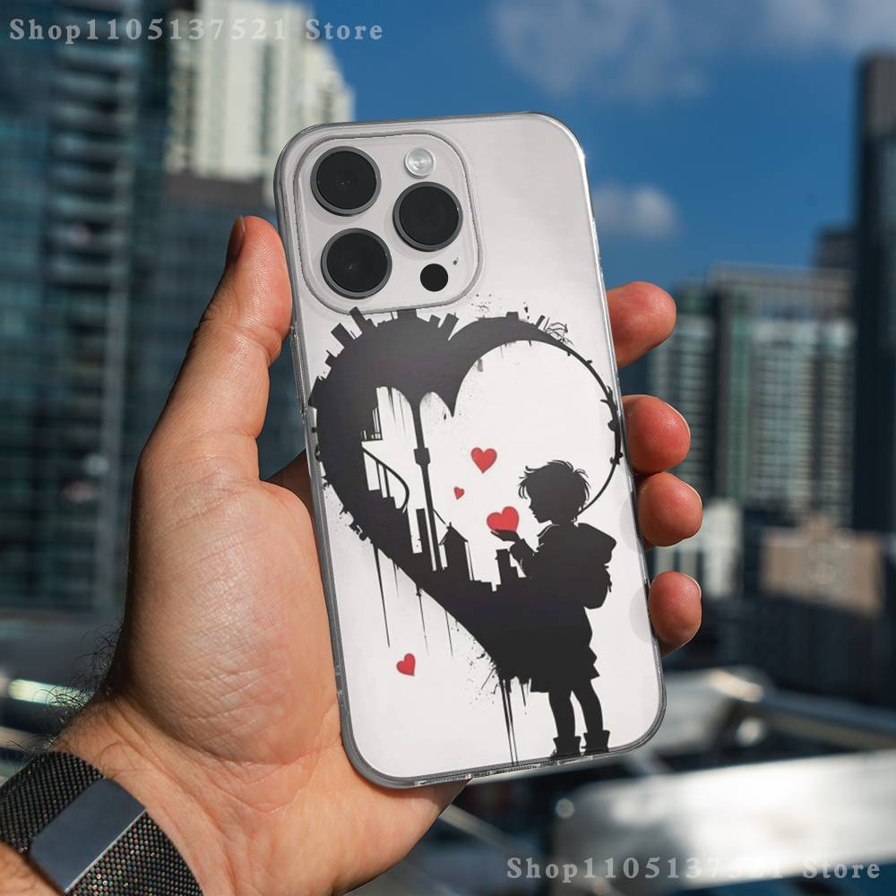 Graffiti B-Banksyes Artist Phone Case For iPhone 17,16,11,15,13,14,12,Air,Mini,Plus,Pro,Max,Plus,E Clear Soft Shell