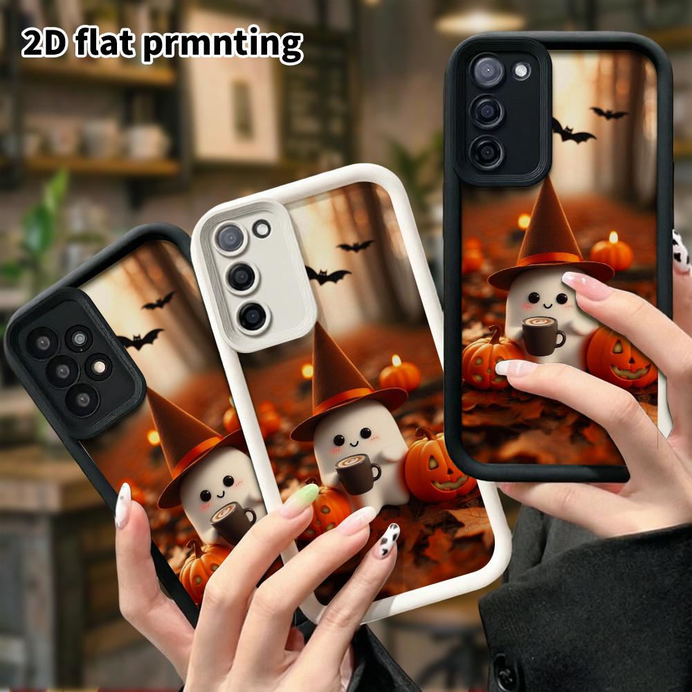 Phone Case: 2D Flat Samsung Galaxy A34 A35 M05 M06 S20 S22 S21 FE Plus 5G Step Protection Case, Forest Spirit, Christmas and Halloween Gift