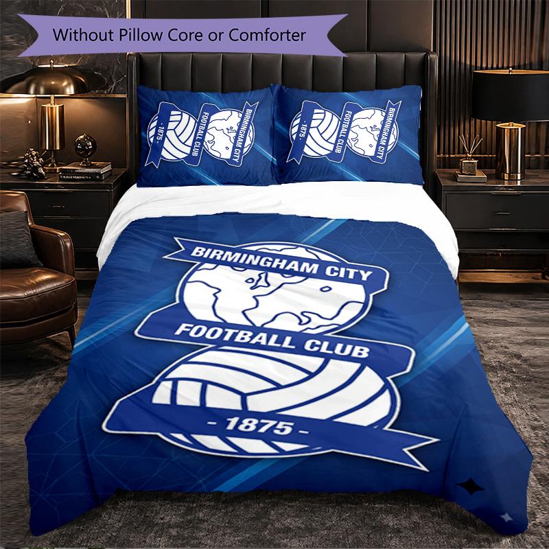 Birmingham City Themed Bedding 3Pcs Duvet Cover Set Decorative Bed Linen For Teen Room Home Decoration