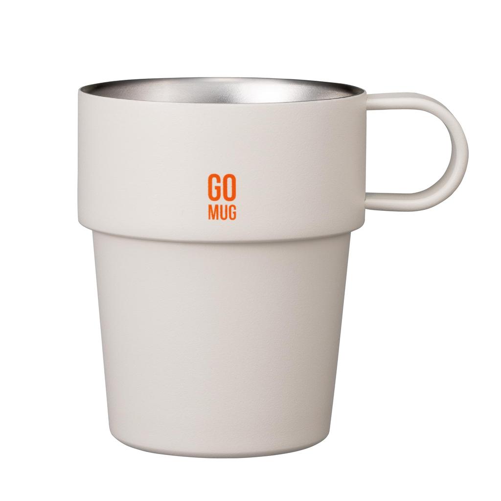 CB Japan Stainless Steel Vacuum with GOMUG Convenience Store Coffee Cup Mug, Insulated, Double-Walled, 285ml, Ivory, Handle, Stackable, ST.,