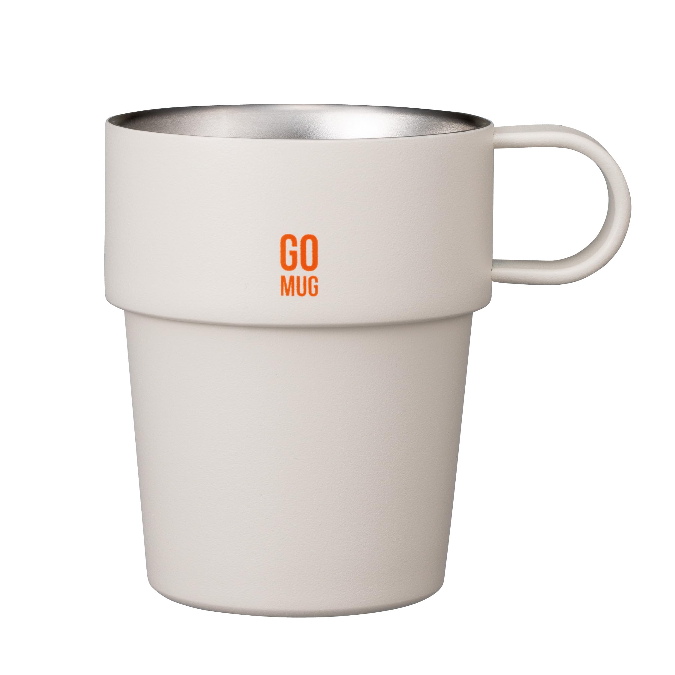 

CB Japan Stainless Steel Vacuum with GOMUG Convenience Store Coffee Cup Mug, Insulated, Double-Walled, 285ml, Ivory, Handle, Stackable, ST.,