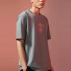Li Ning Wade Series Letter Pattern Printed Casual Short Sleeve T-Shirt Men Tops Gray AHSR955-3