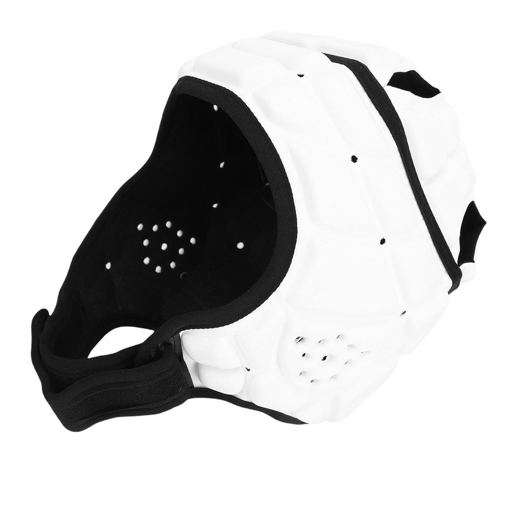 Rugby Padded Headgear for Youth EVA Sponge Adjustable Soft Shell Flag Football Helmet Headguard for Soccer Sports White