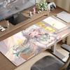 Gaming Mouse PadLarge Desk Mat Antislip Base Stitched Edges Cute Silver Hair Anime Girl Keyboard Pad for Gamer Office Home