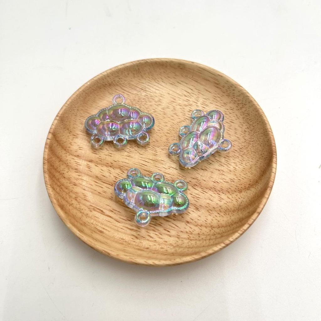 27x35mm UV-Plated Transparent Acrylic Cloud Pendant for DIY Phone Chains and Car Hangings