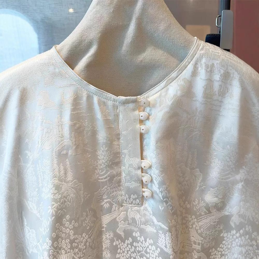 2025 New Arrival: Popular Chinese Style White Shirt, Cool & Classic Spring/Autumn Women's Bestseller.