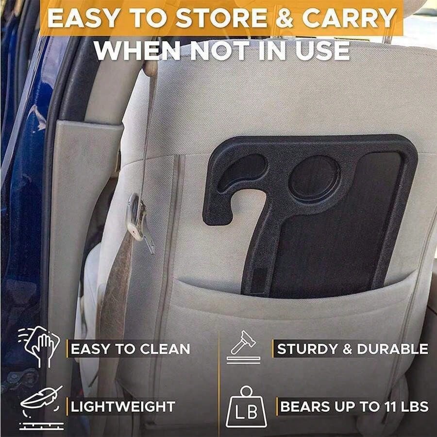 1PC Car Steering Wheel Table, Double-Sided Tray for Laptop, Tablet, Food & Drinks, Portable Easy Clean Car Dining Travel Desk