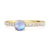 Moonstone Round Soliatire Ring -925 Sterling Silver Gold Vermeil