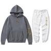 Mens Sportswear Set Hooded Fleece Sweatshirt Pants Casual Outfit Fall