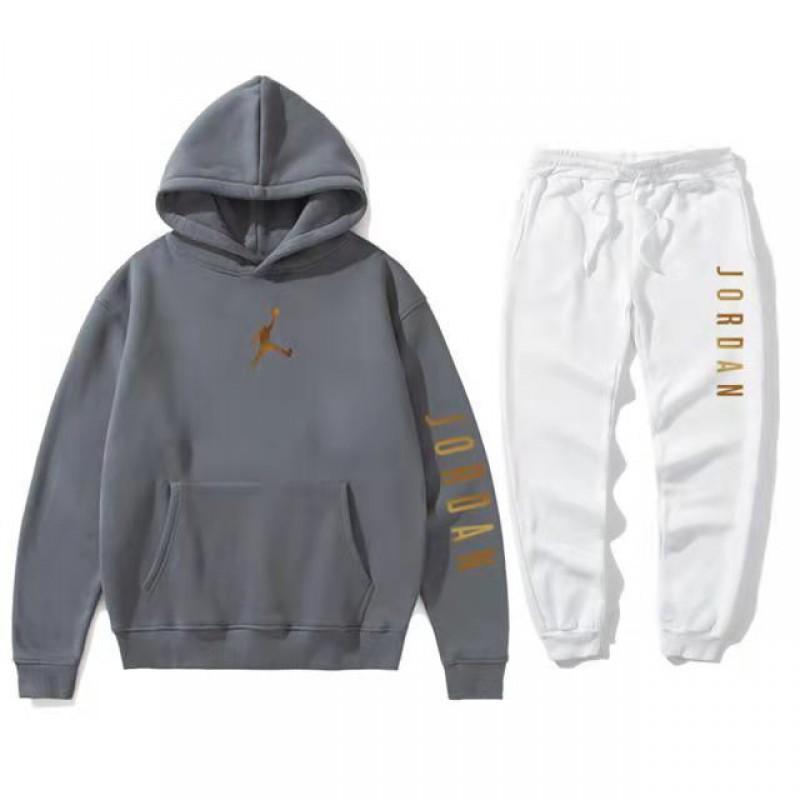 Mens Sportswear Set Hooded Fleece Sweatshirt Pants Casual Outfit Fall