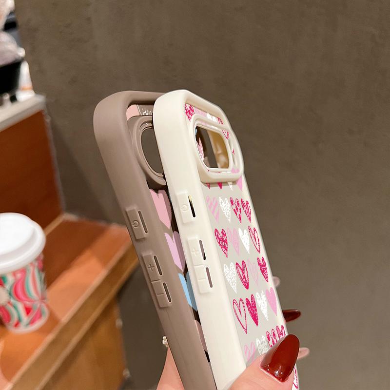 Roztomilý barevný vzor srdíček Matný TPU kryt Pro Google Pixel 9 Pro XL 8 Pro 8A Srdíčka Nárazuvzdorný Ochrana čočky Měkký kryt na telefon