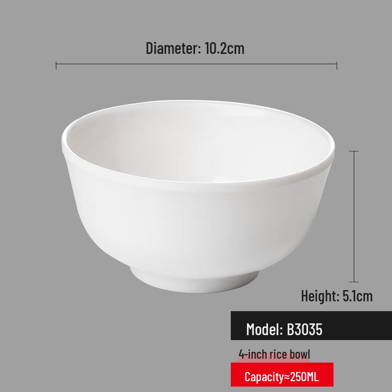 Yanggge White Melamine Rice Bowls