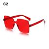 Costume Transparent Candy Color Sunglasses for Women Glasses Rimless Square Sunglasses High Quality High Quality