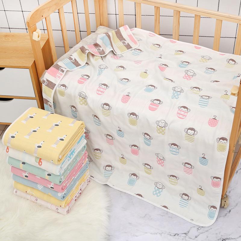 Newborn Jacquard Six-Layer Gauze Bath Towel and Summer Blanket for Babies and Toddlers.